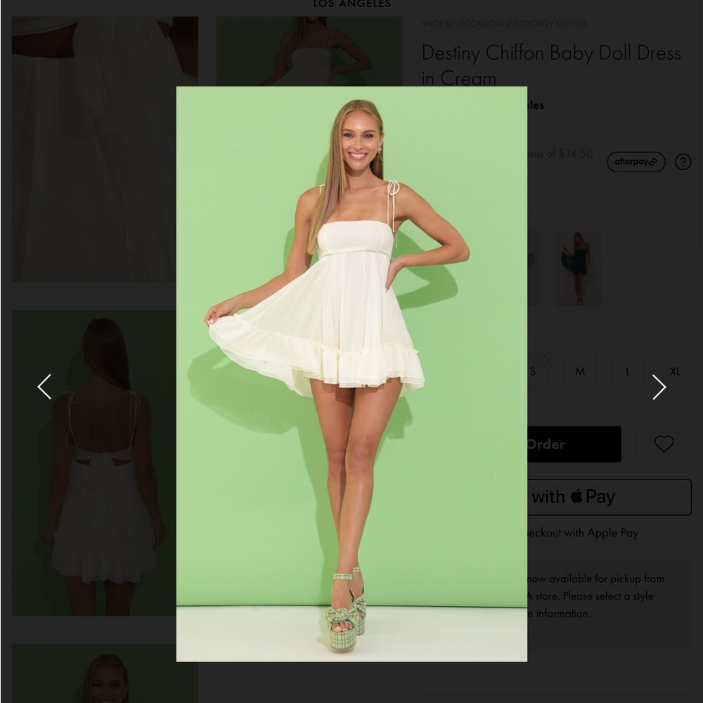 Chiffon baby doll dress brand new but lost tags
